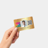 Upload je logo QR-code Medewerkersfoto Goud Badge (Handheld)
