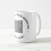 Upload je QR-code Aangepaste tekst mok (Voorkant rechts)