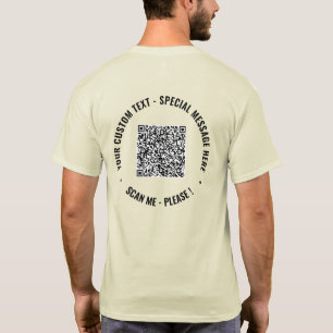 Upload je QR-code Promotie T-shirt Voeg tekst toe