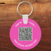 Upload je QR-code-sleutelhanger met aangepaste tek Sleutelhanger (Achterkant)