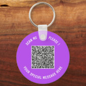 Upload je QR-code-sleutelhanger met aangepaste tek Sleutelhanger (Voorkant)