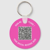 Upload je QR-code-sleutelhanger met aangepaste tek Sleutelhanger (Achterkant)
