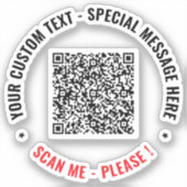 Upload je QR-code sticker Voeg aangepaste tekst to (Voorkant)