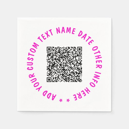 Upload je QR-code Voeg tekstinfo servetten voorbee (Voorkant)