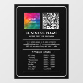 Upload Logo Aangepaste QR-code Openingsuren Lijst Raamsticker (Vel)