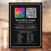 Upload Logo Aangepaste QR-code Openingsuren Lijst Raamsticker (Vel 2)