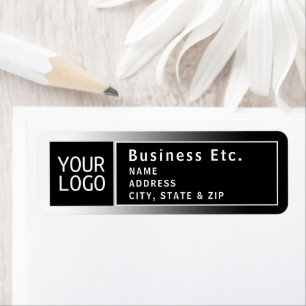 Upload Logo of QR-code   Modern retouradres Etiket