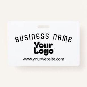 Upload Logo Retro-Modern Wit & Zwart (bewerkbaar) Badge