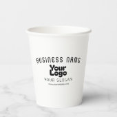 Upload Logo Retro-Modern Wit & Zwart (bewerkbaar) Papieren Bekers (Achterkant)