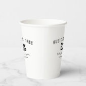 Upload Logo Retro-Modern Wit & Zwart (bewerkbaar) Papieren Bekers (Rechts)