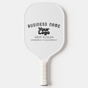 Upload Logo Retro-Modern Wit & Zwart (bewerkbaar) Pickleball Paddle