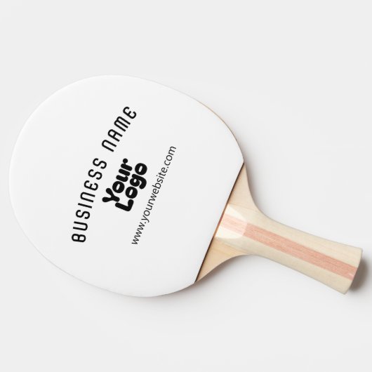 Upload Logo Retro-Modern Wit & Zwart (bewerkbaar) Tafeltennisbatje (Zijkant)
