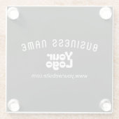 Upload Logo Retro-Modern Zwart-wit (bewerkbaar) Glazen Onderzetter (Achterkant)