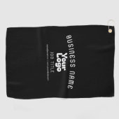 Upload Logo Retro-Modern Zwart-wit (bewerkbaar) Golfhanddoek (Horizontaal)