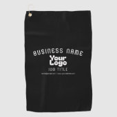 Upload Logo Retro-Modern Zwart-wit (bewerkbaar) Golfhanddoek (Voorkant)