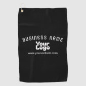Upload Logo Retro-Modern Zwart-wit (bewerkbaar) Golfhanddoek (Voorkant)