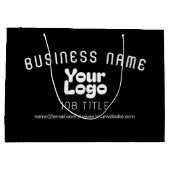 Upload Logo Retro-Modern Zwart-wit (bewerkbaar) Groot Cadeauzakje (Achterkant)