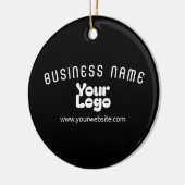 Upload Logo Retro-Modern Zwart-wit (bewerkbaar) Keramisch Ornament (Links)