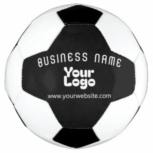 Upload Logo Retro-Modern Zwart-wit (bewerkbaar) Voetbal
