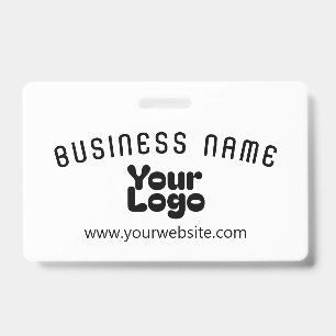 Upload Logo Retro-Moderne Wit & Zwart (bewerkbaar) Badge