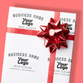 Upload Logo Retro-Moderne Wit & Zwart (bewerkbaar) Cadeaupapier