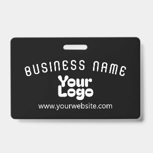 Upload Logo Retro-Moderne Zwart & Wit (bewerkbaar) Badge
