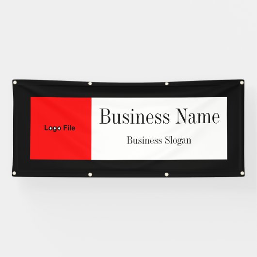 Upload Logo (rood), verander de Kleur van de Grens Spandoek (Horizontaal)