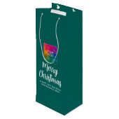 Upload Logo Sjabloon Merry Christmas Typography Wijn Cadeautas (Achterkant Gekanteld)
