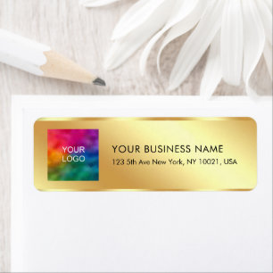 Upload Logo Stijlvol Goud Calligrafie Sjabloon Etiket