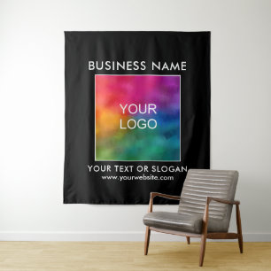 Upload Logo Voeg Tekst Party Event Seminar vertica Wandkleed