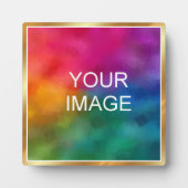 Upload Photo Image Logo Gold Easel Template Fotoplaat (Voorkant)