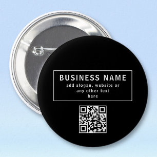 Upload QR-code of logo Modern Zwart Ronde Button 5,7 Cm