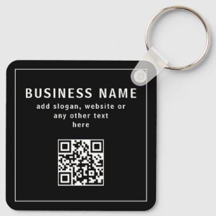 Upload QR-code of logo Modern Zwart Sleutelhanger