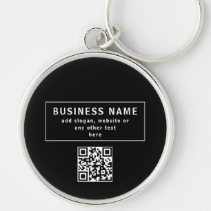 Upload QR-code of logo Modern Zwart Sleutelhanger