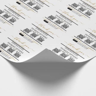 Upload QR-codes & logo 3 betaalapps zwart & wit Cadeaupapier