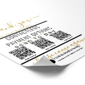 Upload QR-codes & logo 3 betaalapps zwart & wit Poster (Hoek)