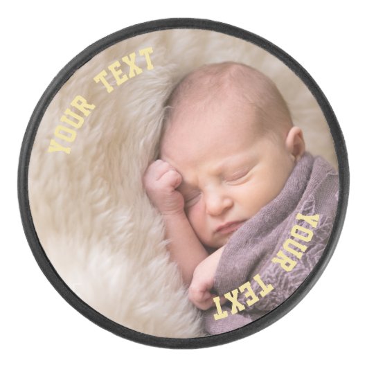 Upload Selfie en Creëer Aangepaste persoonlijke fo Hockey Puck (Voorkant)