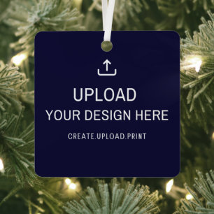 Upload uw aangepaste ontwerp, illustratie of foto metalen ornament