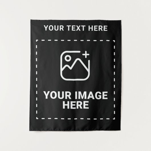 Upload uw afbeelding en tekst wandkleed (Voorkant)