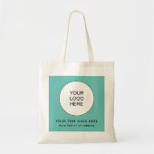Upload uw bedrijf Uw Logo hier Blauwgroen Tote Bag (Voorkant)