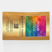 Upload uw bedrijfslogo QR-code verticaal groot Spandoek (Horizontaal)