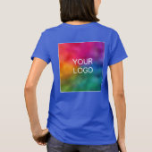 Upload uw bedrijfsmatige Logo diep Royal Blue Eleg T-shirt (Achterkant)