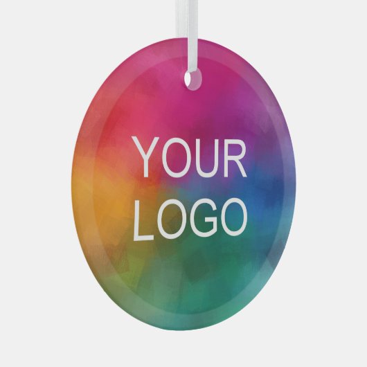 Upload uw eigen Business Logo Circle Glas Ornament (Voorkant Rechts)