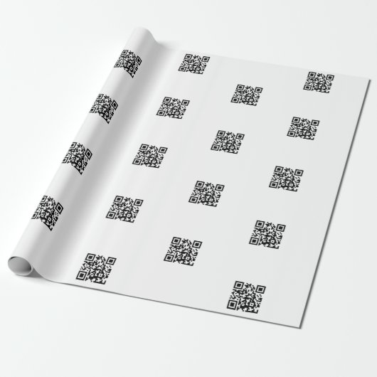 Upload uw eigen QR-code | Eenvoudig herhalend patr Cadeaupapier (Uitgerold)