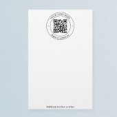 Upload uw eigen QR-code en aanpasbare tekst Briefpapier