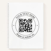 Upload uw eigen QR-code en aanpasbare tekst Notitieboek (Voorkant)