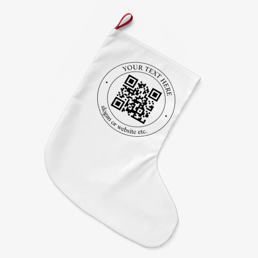 Upload uw eigen QR-code en tekst Grote Kerstsok (Voorkant (Hangend))