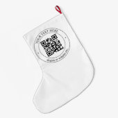 Upload uw eigen QR-code en tekst Grote Kerstsok (Achterkant (Hangend))