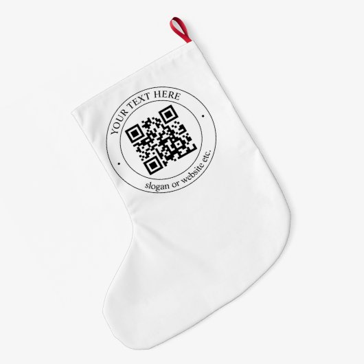 Upload uw eigen QR-code en tekst Grote Kerstsok (Achterkant (Hangend))