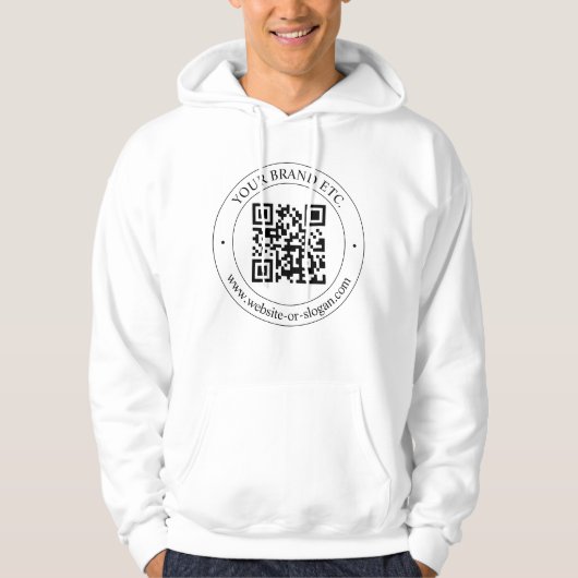 Upload uw eigen QR-code en  tekst Hoodie (Voorkant)